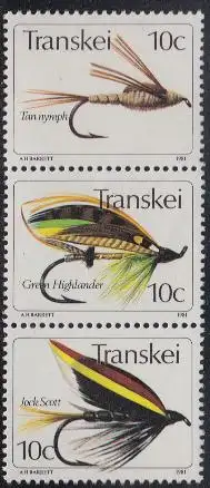 Südafrika - Transkei Mi.Nr. Zdr.85,86,87 senkr. Künstliche Fliegen 
