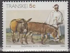 Südafrika - Transkei Mi.Nr. 141x Freim. Kultur der Xhosa, Junge mit Eseln (5)