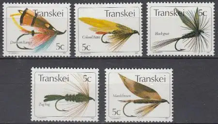 Südafrika - Transkei Mi.Nr. 65-69 Künstliche Fliegen als Angelhaken (5 Werte)