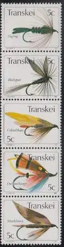Südafrika - Transkei Mi.Nr. Zdr.68,67,66,65,69 senkr. Künstliche Fliegen 