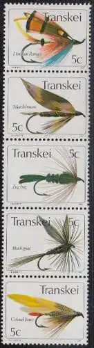 Südafrika - Transkei Mi.Nr. Zdr.65,69,68,67,66 senkr. Künstliche Fliegen 