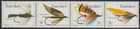 Südafrika - Transkei Mi.Nr. Zdr.68,69,65,66 waag. Künstliche Fliegen 