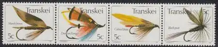 Südafrika - Transkei Mi.Nr. Zdr.69,65,66,67 waag. Künstliche Fliegen 