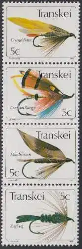 Südafrika - Transkei Mi.Nr. Zdr.66,65,69,68 senkr. Künstliche Fliegen 
