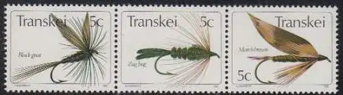 Südafrika - Transkei Mi.Nr. Zdr.67,68,69 waag. Künstliche Fliegen 