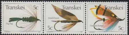 Südafrika - Transkei Mi.Nr. Zdr.68,69,65 waag. Künstliche Fliegen 