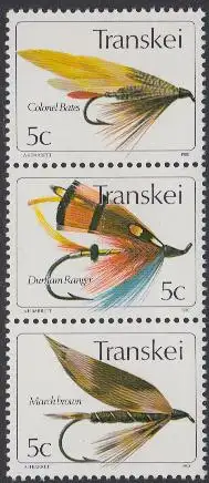 Südafrika - Transkei Mi.Nr. Zdr.66,65,69 senkr. Künstliche Fliegen 
