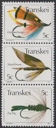 Südafrika - Transkei Mi.Nr. Zdr.65,69,68 senkr. Künstliche Fliegen 