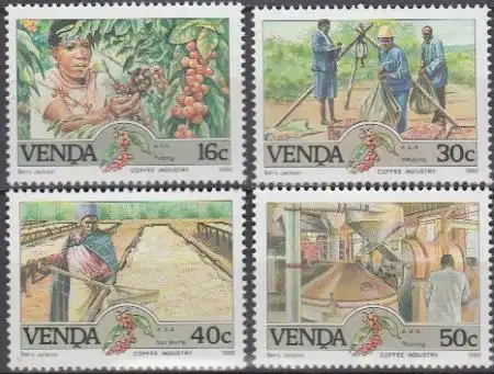 Südafrika - Venda Mi.Nr. 167-70 Kaffee-Industrie (4 Werte)