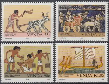 Südafrika - Venda Mi.Nr. 242-45 Erfindungen, u.a. aus Ägypten (4 Werte)