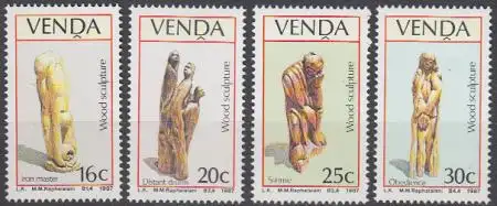 Südafrika - Venda Mi.Nr. 155-58 Holzskulpturen (4 Werte)