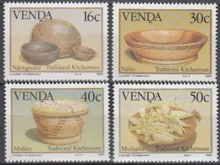 Südafrika - Venda Mi.Nr. 183-86 Traditionelles Küchengeschirr (4 Werte)