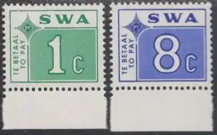 Südwestafrika Mi.Nr. 102-03 Portomarken Ziffer im Rechteck (2 Werte)
