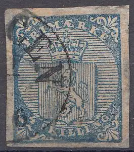 Norwegen Mi.Nr. 1 Freim. Wappen (4 Sk) gestempelt