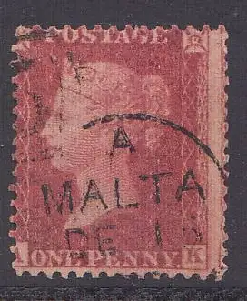 Großbritannien Mi.Nr. 10 Königin Victoria (1 P.), Stempel "MALTA", Vorläufer