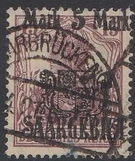 Saargebiet Mi.Nr. 51 Marke Deutsches Reich, Germania mit Aufdruck SAARGEBIET