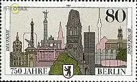 D,Bund Mi.Nr. 1306 750 J.Berlin, Sehenswürdigkeiten, Stadtwappen (80)