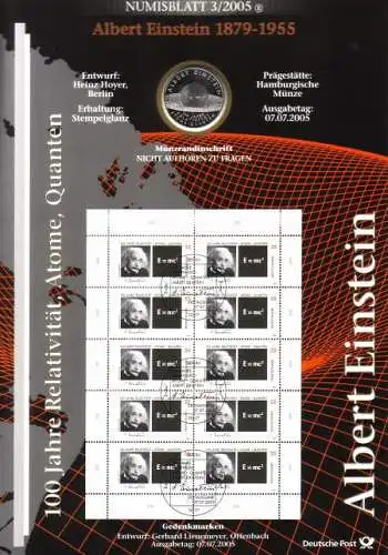 D,Bund, Albert Einstein (Numisblatt 3/2005)