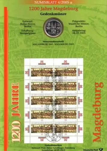 D,Bund, 1200 Jahre Magdeburg (Numisblatt 4/2005)