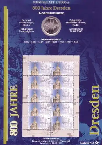 D,Bund, Dresdner Frauenkirche (Numisblatt 3/2006)