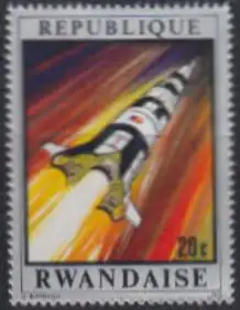 Ruanda Mi.Nr. 414A Mondflug Apollo 13, Saturn-Raketen-Start (20)