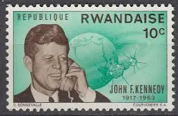Ruanda Mi.Nr. 129A John F. Kennedy, Erdkugel, Satellit (10)