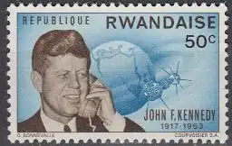 Ruanda Mi.Nr. 131A John F. Kennedy, Erdkugel, Satellit (50)