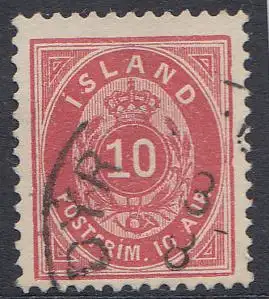 Island Mi.Nr. 8B Ziffer mit Krone im Oval, gestempelt 