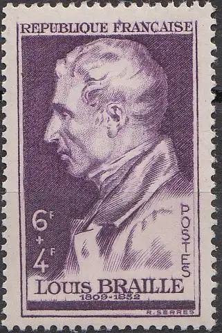 Frankreich MiNr. 808 Louis Braille, Erfinder der Blindenschrift (6+4)