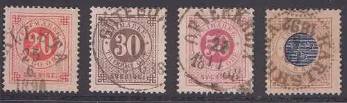 Schweden Mi.Nr. 29 - 37, Ziffern bzw. Kronen im Kreis