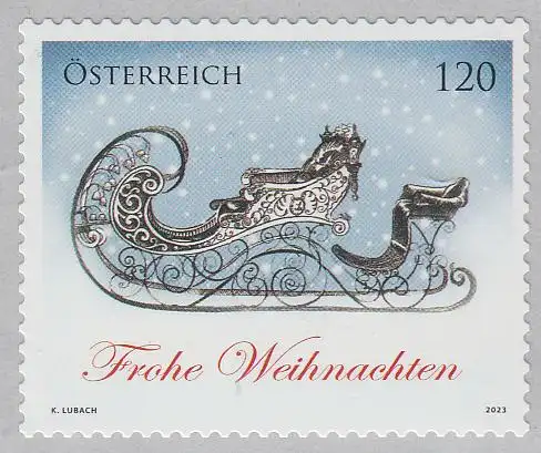 Österreich MiNr. 3757 R Weihnachten 2023 Prunkschlitten skl. (120)