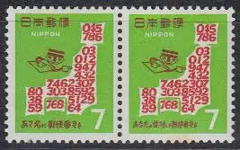 Japan Mi.Nr. Zdr.1001-02A Einführung der Postleitzahlen