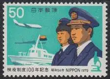 Japan Mi.Nr. 1393 100Jahre Quarantänesystem, Beamte, Schiffe, Flugzeug (50)