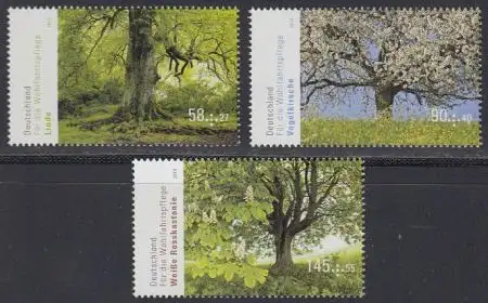 D,Bund Mi.Nr. 2980-82 Wohlfahrt, Blühende Bäume (3 Werte)