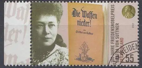 D,Bund Mi.Nr. 2495 Bertha von Suttner, Titelseite "Die Waffen nieder" (55)