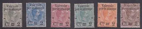 Italien Mi.Nr. 61 - 66, Paketmarken mit Aufdruck