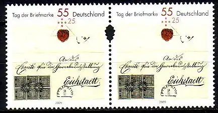 D,Bund Mi.Nr. 2735Sr/Sl Tag der Briefmarke, Eichstätt-Brief, Paar  (2x 55+25)