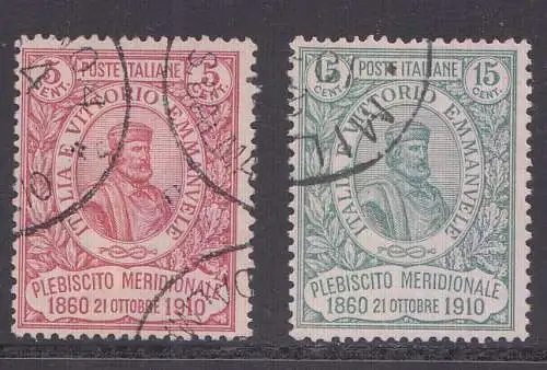 Italien Mi.Nr. 97 - 98, 50. Jahrestag der Volksabstimmung in Neapel, Garibaldi