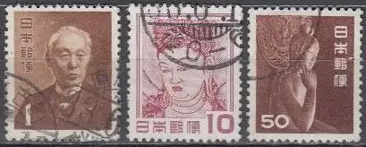 Japan Mi.Nr. 582-84 Freim. Hisoka Maejima, Kannon (3 Werte)