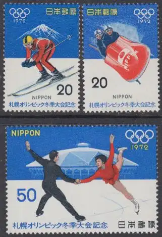 Japan Mi.Nr. 1138-40 Olympia 1972 Sapporo (3 Werte)