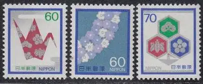 Japan Mi.Nr. 1523-25 Freim. für Glückwunsch- und Beileidsbriefe (3 Werte)