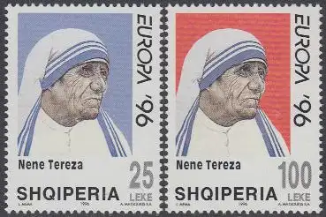 Albanien Mi.Nr. 2589-90 Europa 96, Ber.Frauen, Mutter Teresa (2 Werte)