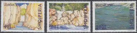 Albanien Mi.Nr. 2809-11 Europa 01, Lebensspender Wasser (3 Werte)