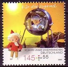 D,Bund Mi.Nr. 2751 Fernsehsendung Unser Sandmännchen, Planet Gugel (145+55)