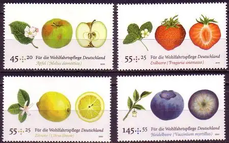 D,Bund Mi.Nr. 2769-72 Wohlfahrt, Obst (4 Werte)