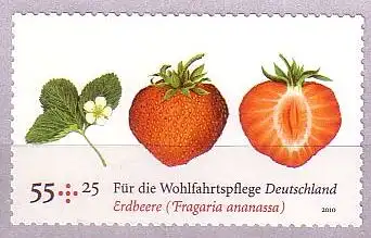 D,Bund Mi.Nr. 2777 a.Ro. Wohlfahrt, Obst, Erdbeere, selbstkl. aus Rolle (55+25)