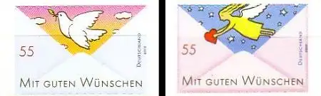D,Bund Mi.Nr. 2827-28 a.Fol. Post Grußmarken, selbstkl. aus Folienbogen (2 W.)