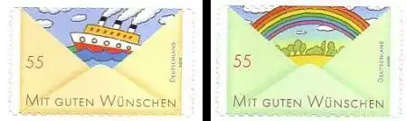 D,Bund Mi.Nr. 2848-49 a.Fol. Post Grußmarken, skl. aus Folienbogen (2 Werte)