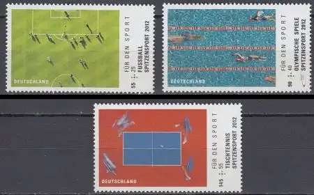 D,Bund Mi.Nr. 2924-26 Sporthilfe, Fußball, Olympia, Tischtennis (3 Werte)