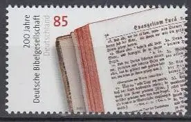 D,Bund Mi.Nr. 2955 200J. Deutsche Bibelgesellschaft, aufgeschlagene Bibel (85)